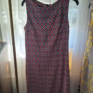 Alyx Pink and Black Geometric Sleeveless Midi Dress